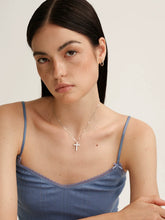 S925 Sterling Silver High-Carbon Moissanite Cross Pendant Necklace